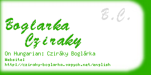 boglarka cziraky business card