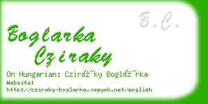 boglarka cziraky business card